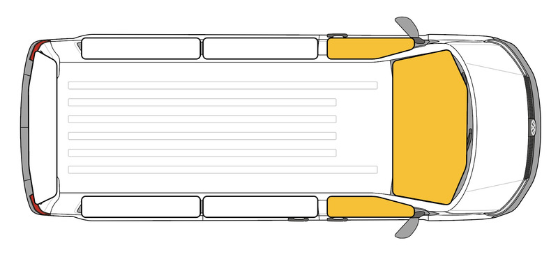 Thermo-Verdunkelungsmatten Fahrerhaus mit Saugnapfbefestigung für Ford Custom / VW New Transporter (2025)
