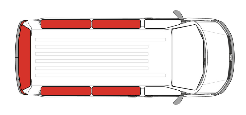 Thermo-Verdunkelungsmatten Wohnraum kurzer Radstand mit Saugnapfbefestigung für Ford Custom/VW new Transporter (2025)