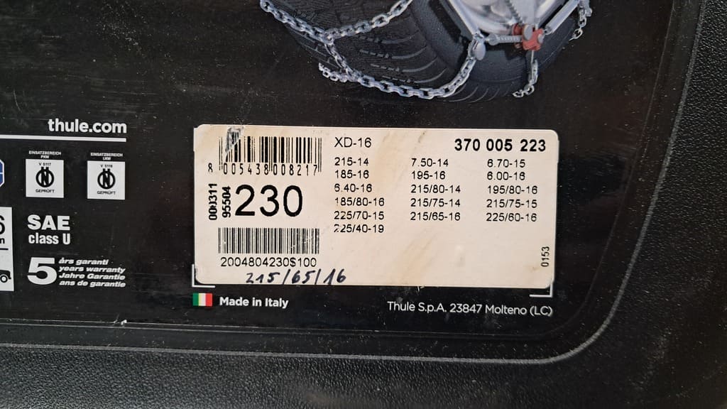 Schneekette Thule XD-16