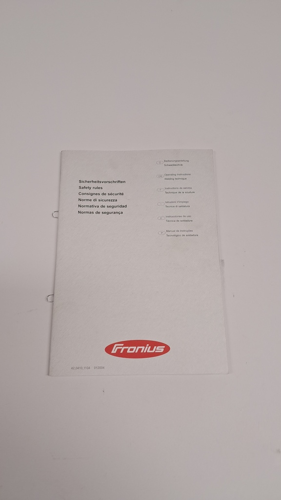 Original-Fronius Handbücher zu Schweißgeräten, Brennern und Kühlgeräten