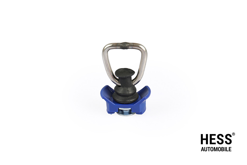 Airline Fitting aus Kunststoff mit Metallring, blau